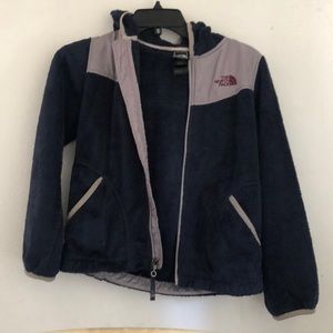 THE NORTH FACE kids navy blue zip-up sweater
